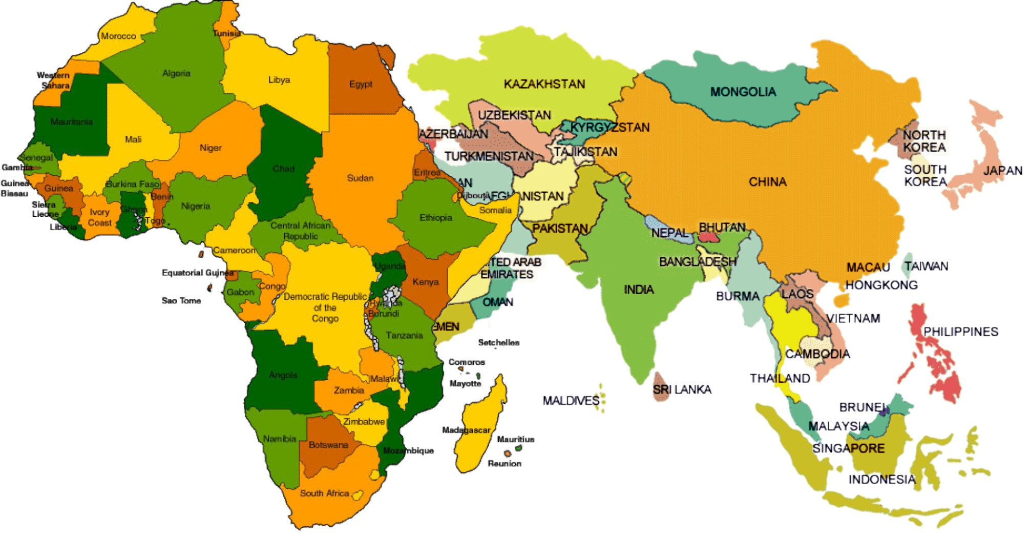 AFRICA ASIA MAP 